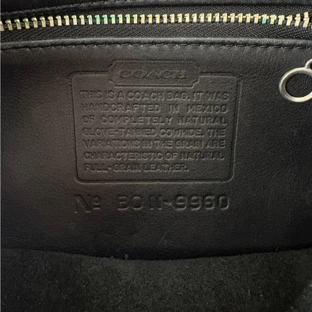 Coach Vintage Black Leather Mini Backpack Bag Turnlock Drawstring B0K-9960